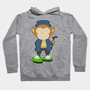 Monkey Pensioner Walking stick Hoodie